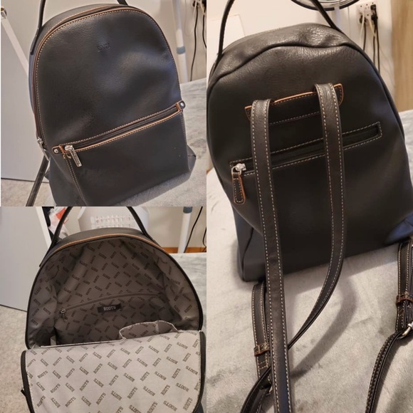 roots leather backpack